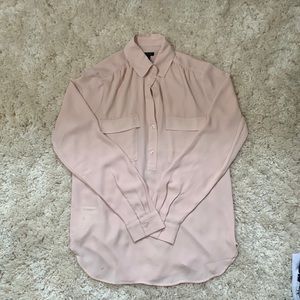 Ann Taylor Loft Pink Button Up Blouse Shirt